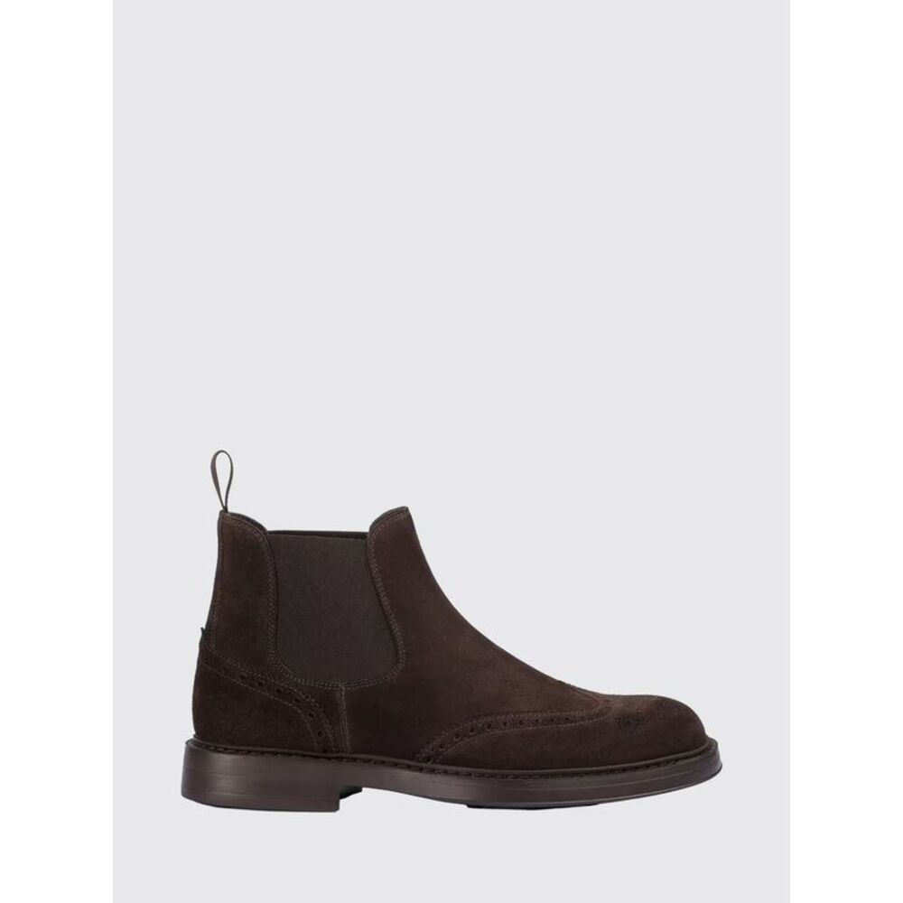 Doucal's Men Suede Calfskin Doucal's Chelsea Boots With Pull Tab